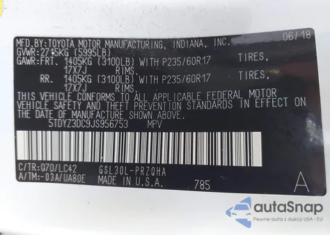 2018 Toyota Sienna Xle 8 Passenger from USA, damaged, VIN 5TDYZ3DC9JS956753